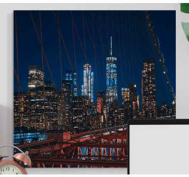 Cityscape wall art brooklyn bridge perspective - TenStickers
