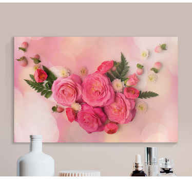 Cuadro de flores Rosa delicado - TenVinilo