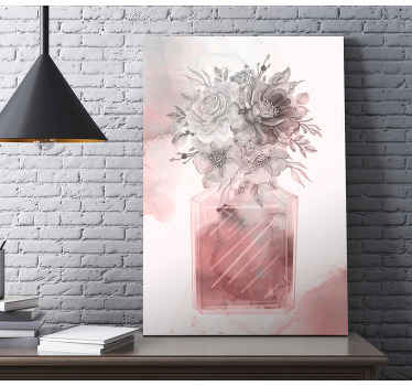 Cuadro de flores Diseño rosa con - TenVinilo
