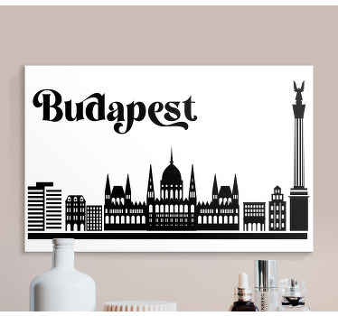 Budapest monocolor skyline city canvas prints - TenStickers