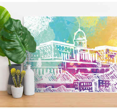 Cuadro ciudades Horizonte colorido de budapest - TenVinilo