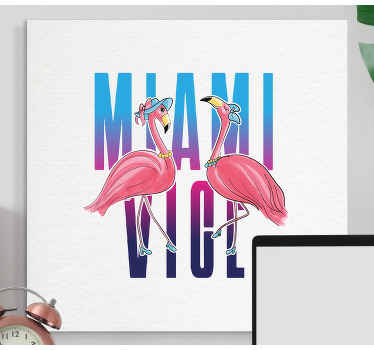 Flamingo Fashionistas animal canvas wall art - TenStickers