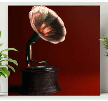 Gammal skivspelare retrocanvas tavla konst - Tenstickers