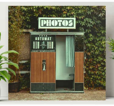 Grön gammal fotoautomat retrocanvas tavla konst - Tenstickers