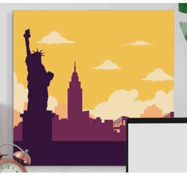 New york city illustration bedroom wall prints - TenStickers