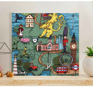 πολύχρωμος χάρτης του Λονδίνου - TenStickers