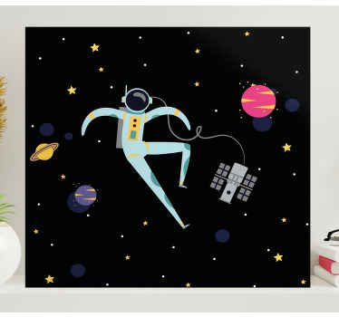 Quadro videogame astronauta no espaço - TenStickers