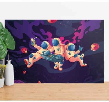 Quadro infantil Interferência de astronautas de desenhos animados - TenStickers