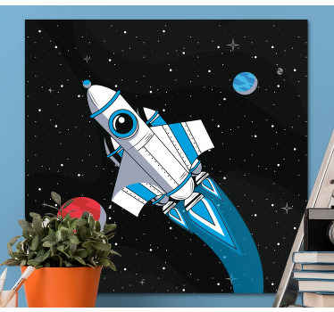 Tableau Navette spatiale dans l'espace dessin - TenStickers