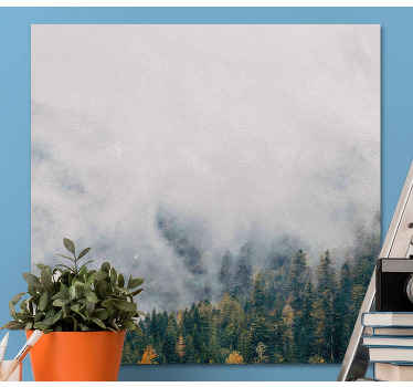 Les s mlhou z krajinného plátna - TenStickers