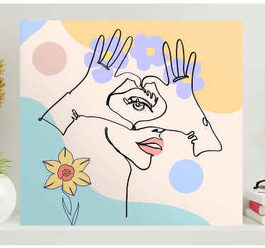 Abstract hand linework canvas art - TenStickers