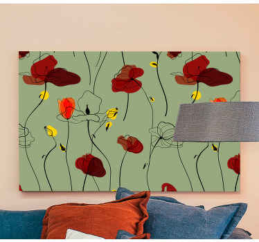 Louka máku květiny tapety na zeď - TenStickers