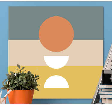 3 stribet med geometrisk lærred med cirkelflag - TenStickers