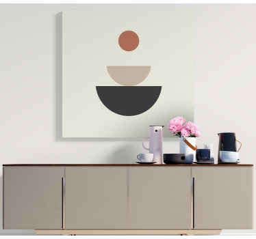 Fonte de tela geométrica abstrata. Fundo branco com formas abstratas coloridas empilhadas. Decore suas paredes. Obtenha remessa imediata!