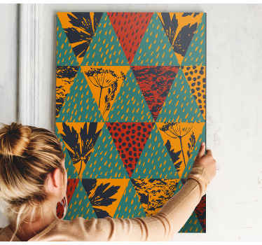 Obraz z motywem geometrycznym geometryczny wzór kwiatowy - TenStickers