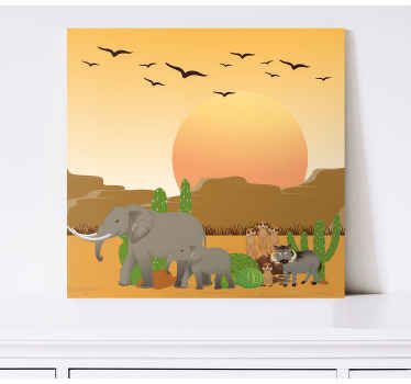 Leinwandbild Kinder Afrikanische tiere in freier wildbahn - TenStickers