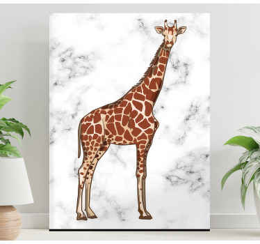 Giraffe portrait with marble background canvas - TenStickers