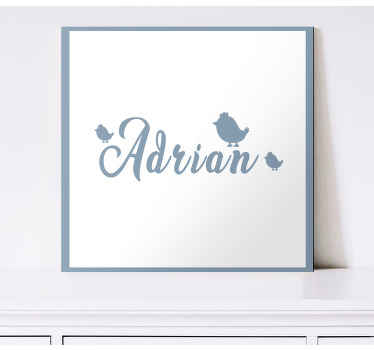 Cuadro aves Nombre con pollitos - TenVinilo