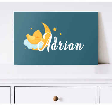 Cuadro aves Chica en la luna con estrellas - TenVinilo