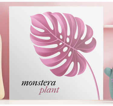 Quadro frase Estilo monstera minimalista rosa - TenStickers
