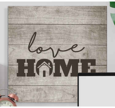 Tableau avec l'écriture love home sur du bois - TenStickers