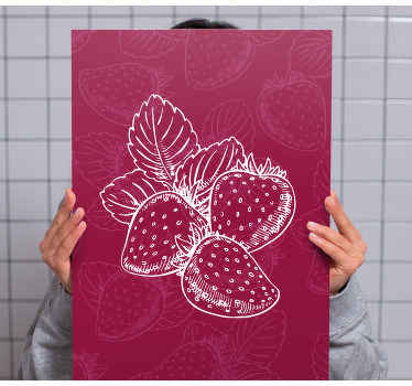 Cute seamless strawberry pattern fruit canvas - TenStickers