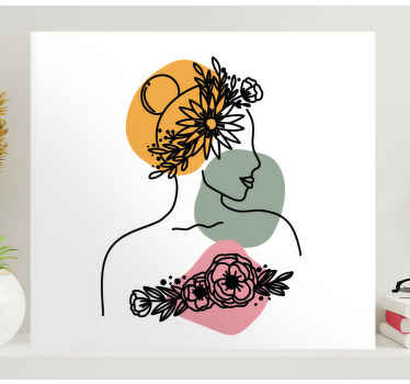 Leinwandbild Blume Erstaunliche frau blumengesicht - TenStickers