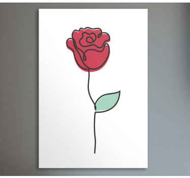 Leinwandbild Blume Süßes rotes rosen-linien-design - TenStickers