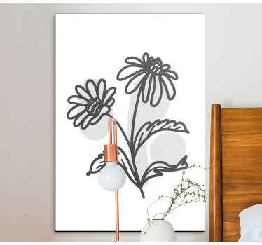 Quadro florais flores de arte de linha - TenStickers