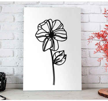 Cuadro de flores Margarita, flor, moderno, arte lineal - TenVinilo