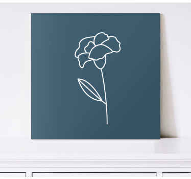 Cuadro de flores Linda ilustración de flor de arte lineal - TenVinilo