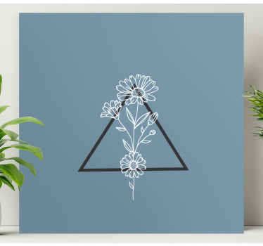 Cuadro de flores Flores minimalistas con triangulo - TenVinilo