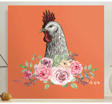 Botanikai fehér csaj madár vászon art - TenStickers