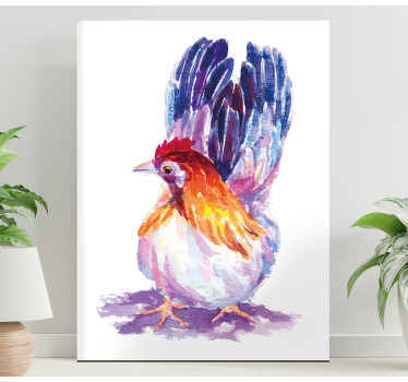 Cuadro aves Pollito pintado clásico - TenVinilo