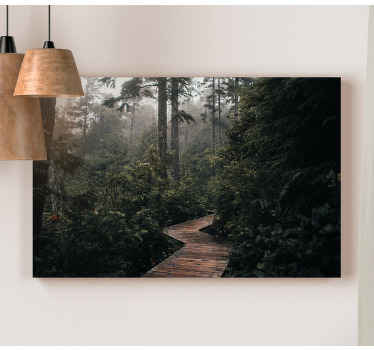 Dřevěná cesta v přírodní krajinné obraz - TenStickers