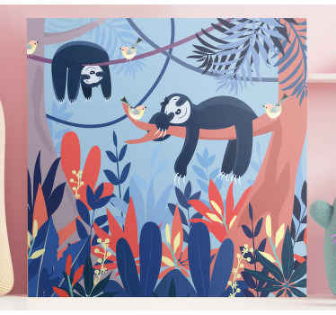 Nukkuvat eläimet metsässä lasten canvas - Tenstickers