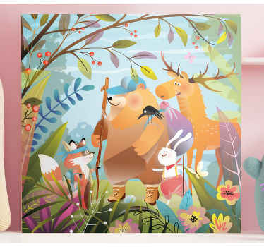 Obraz ze zwierzętami przygoda leśnych przyjaciół - TenStickers