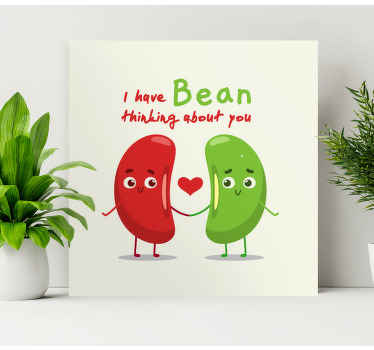 Quadro Decorativo de vinícola amamos feijões juntos - TenStickers