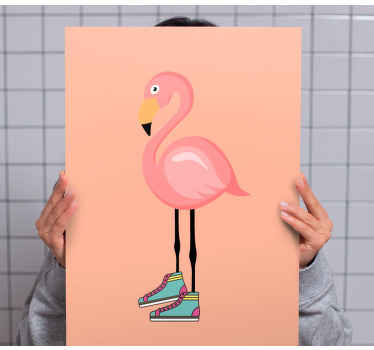 Flamingo s tenisicama platno slike art - TenStickers