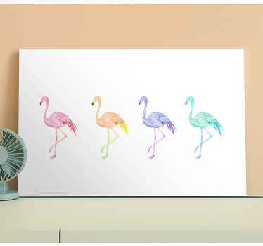 Colorful seamless flamingos canvas pictures - TenStickers