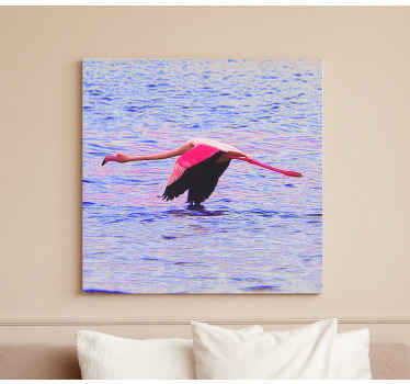 Mukava laukaus flamingo vedellä Canvas eteiseen - Tenstickers