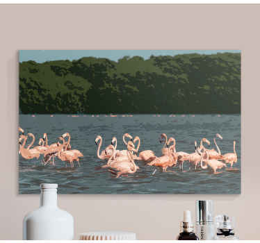 ζωγραφική πολλών φλαμίνγκο κουζίνα - TenStickers