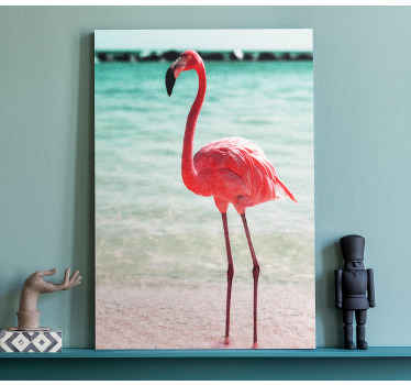 Cute flamingos on the beach canvas wall art - TenStickers