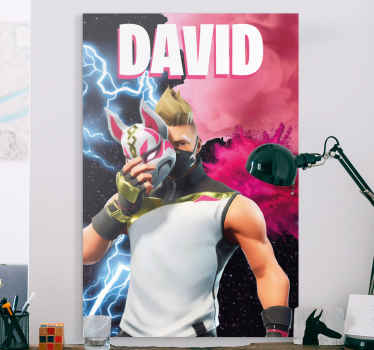 Impressões de parede de quarto de personagens da fortnite mascarada. Personagem detalhado com máscara e um nome personalizado. Decore suas paredes. Envio imediato!
