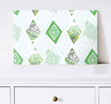 抽象春天的花朵植物帆布版画 - TenStickers