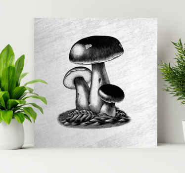 αντίκες χαρακτική μανιτάρια κουζίνα εκτύπωσης - TenStickers