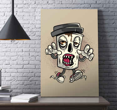 Kaffe zombie graffiti karakter moderne lærred - TenStickers
