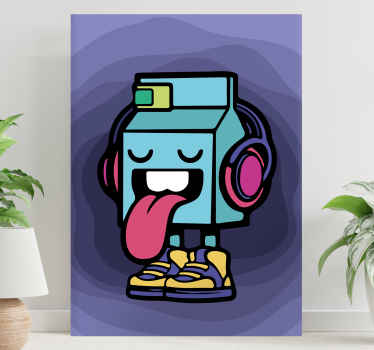 Coole melk cartoon Canvas schilderij mensen en karakters - TenStickers