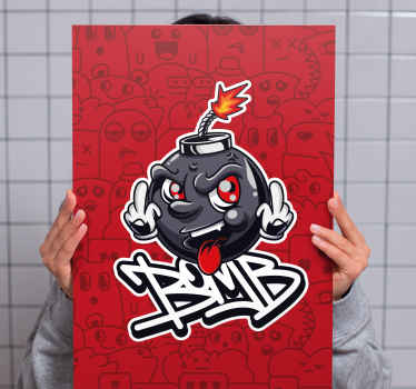 赃物婴儿炸弹涂鸦卡通现代画布 - TenStickers