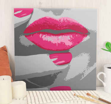 Cuadro moderno Labios de mujer pintados al óleo - TenVinilo